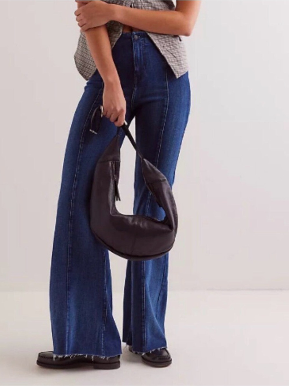 Free People We The Free CRVY Wild Honey Denim Flare High Waisted Jeans